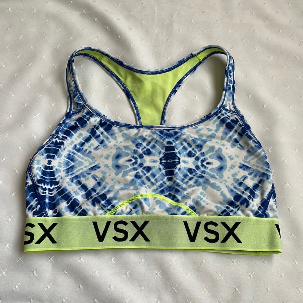 Victoria’s Secret VSX Sports Bra in Blue Tie Dye